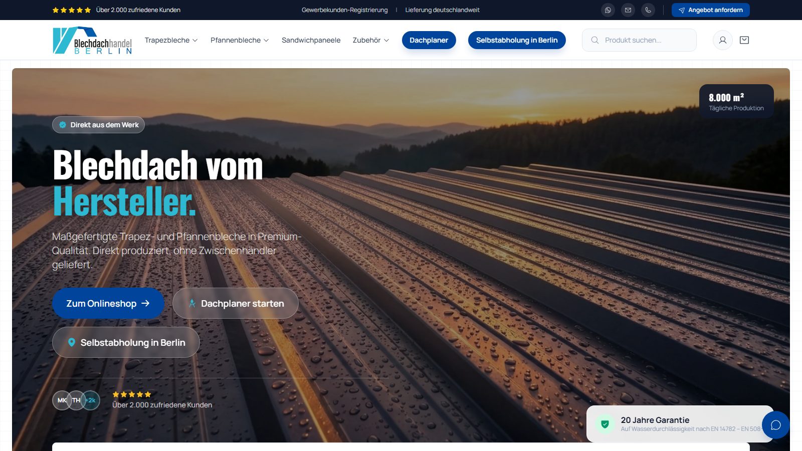 Berlin Blechdachhandel — Projekteinblick 1