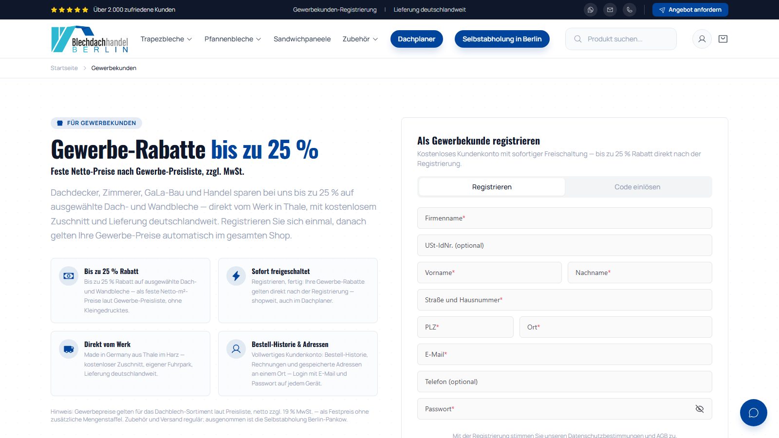 Berlin Blechdachhandel — Projekteinblick 3