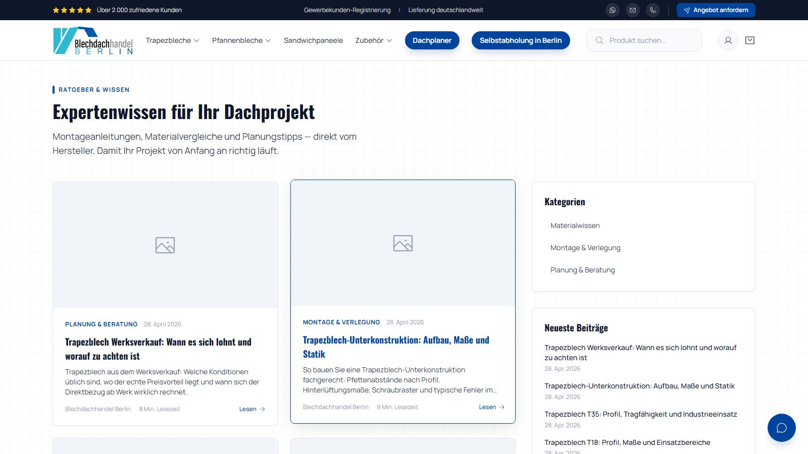 Berlin Blechdachhandel — Projekteinblick 8